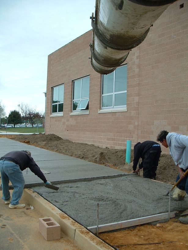 Classroom Addition Concrete Sidewalk Pour 2