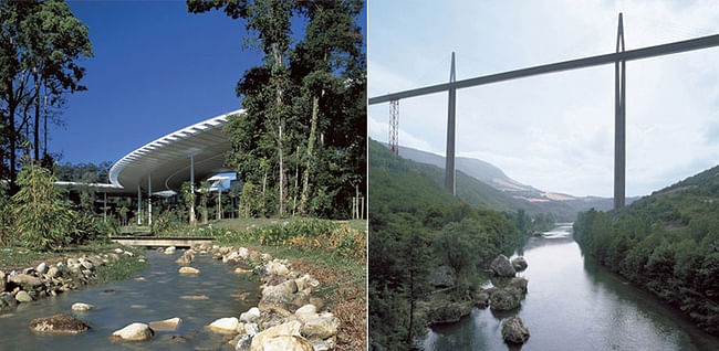 Left: Petronas University of Technology, Malaysia © K L Ng; Right: Millau Viaduct, Millau, France © Nigel Young/Foster + Partners