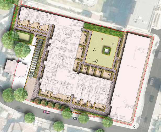 Finchley Road London Residential Landscape Rendered Masterplan