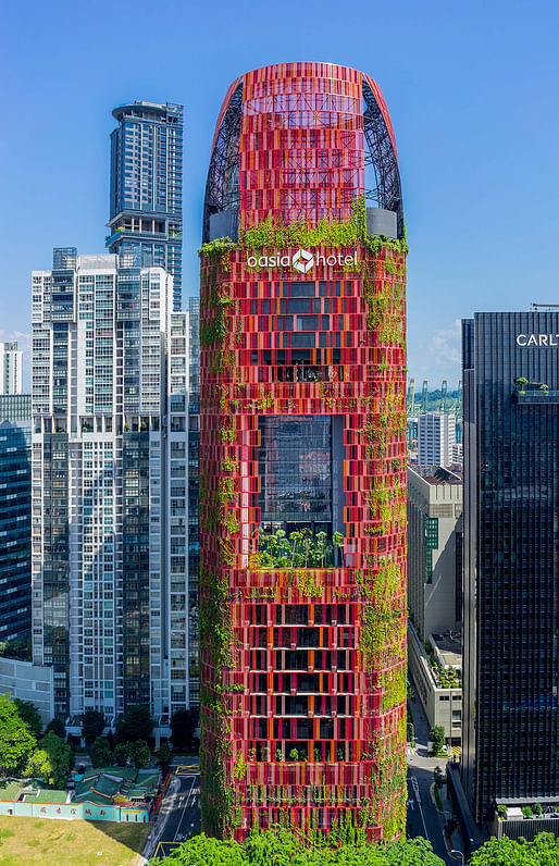 Oasia Hotel Downtown in Singapore by WOHA Architects. Photo © K. Kopter WOHA Architects Pte. Ltd.