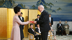 Dominique Perrault presented with the 2015 Praemium Imperiale gold medal for architecture