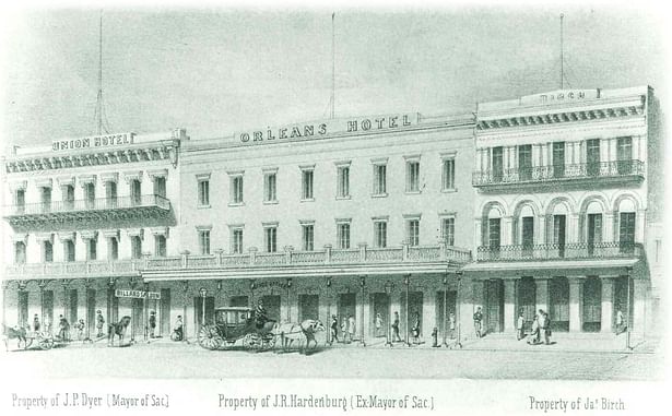 The Orleans; originally called Orleans Hotel, 1855 rendering