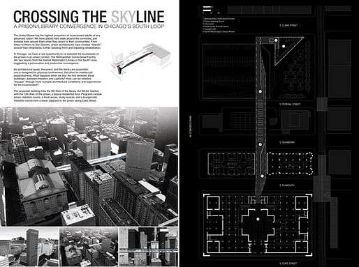 RUNNER UP: CROSSING THE SKYLINE by Aneesha Dharwadker (Chicago Design Office). Image courtesy Chicago Architectural Club.