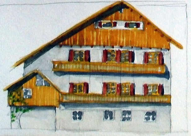 Bavarian Home: watercolor