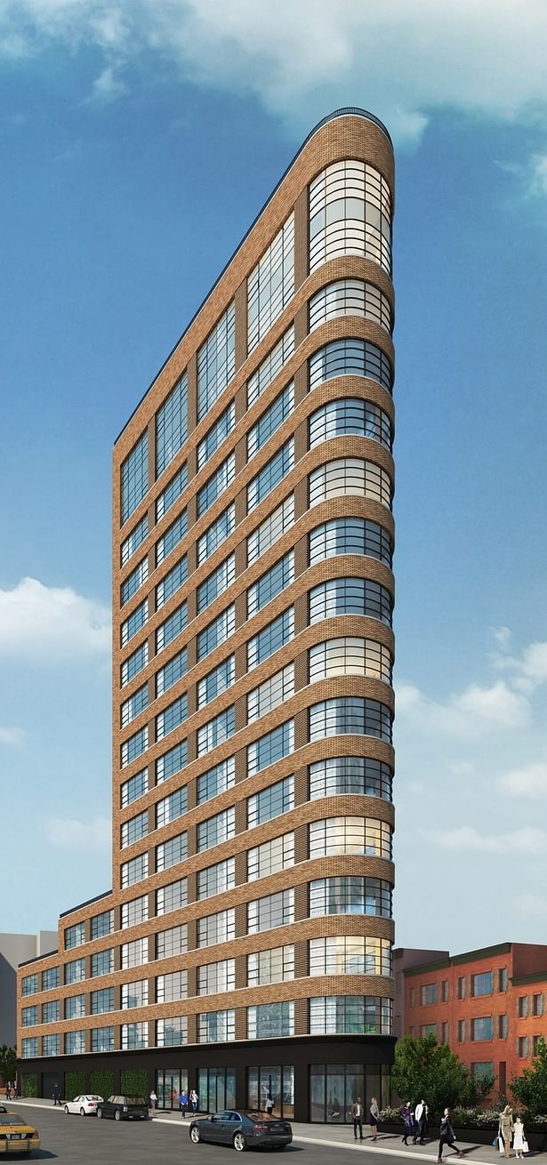 Full building rendering along Avenue of the Americas