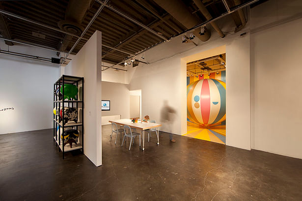reception area + gallery remodel of art space. technology display + furniture design. 3,600 sq ft.