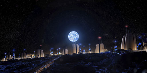 Moon Village, rendering. Image courtesy SOM, Slashcube GmbH