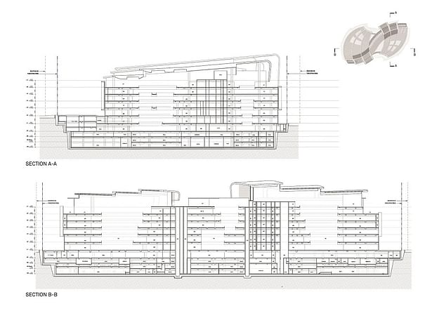 Olympia 66 in Dalian, China by Aedas - Sections
