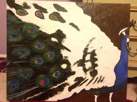 Peacock oil Painting 
