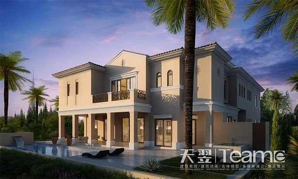 3d rendering-villa