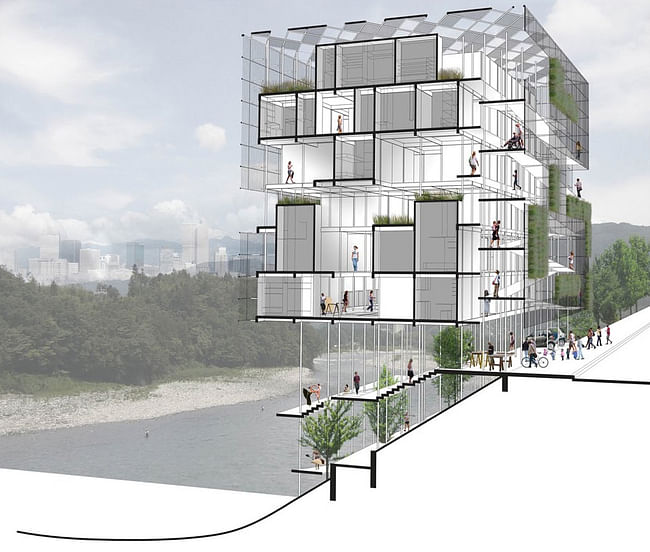 Detail of the first prize winner Micro Urban by Mexican practice Studio de Arquitectura y Ciudad