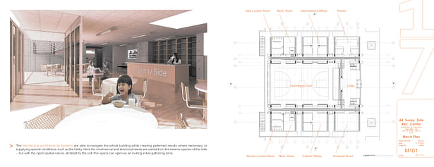 Lobby Perspective / 1st Level Mechanical Plan