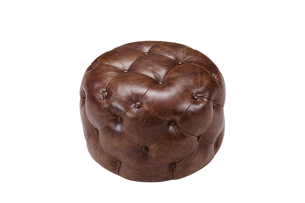 Chesterfield Leather Ottoman - Rose and Moore