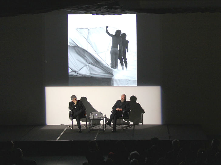 Hernan Diaz Alonso and Ray Kappe in conversation at SCI-Arc on March 2, 2016. Photo courtesy of SCI-Arc.