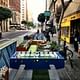 One of Los Angeles' first parklets, located on Spring St. in Downtown. Photo credit: Sam Lubell for the Architect's Newspaper.