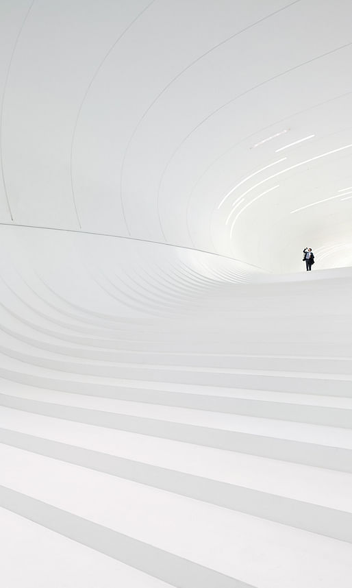 Arcaid Images Architectural Photography Awards 2014 Overall Winner and Interiors: Heydar Aliyev Centre Cultural Centre by Zaha Hadid Architects. Photo by Hufton and Crow.