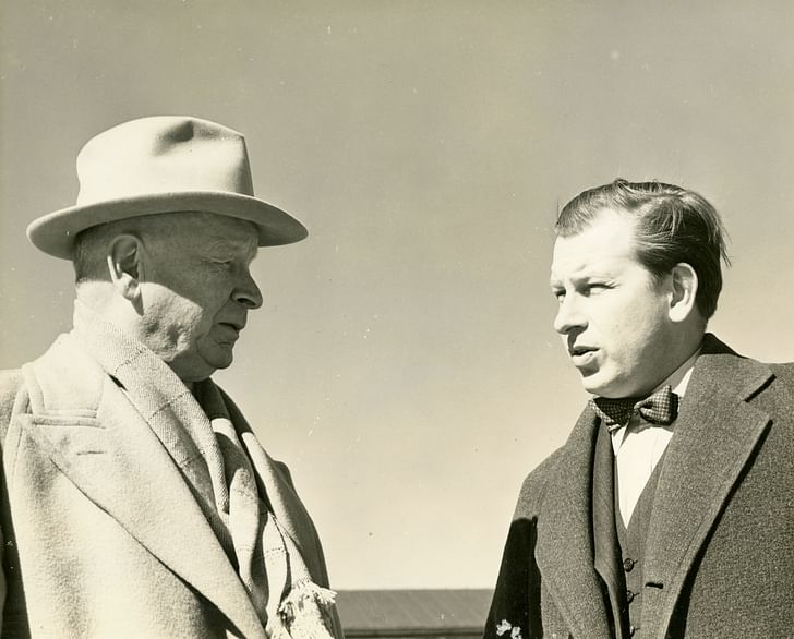 Eliel Saarinen and his son, Eero Saarinen, ca. 1941 Credit: Cranbrook Archives. Courtesy of ADFF.
