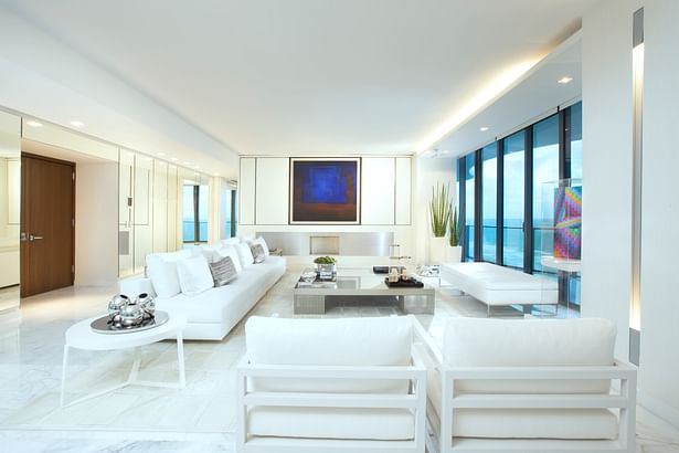 Miami Interior Designers - Residential Interior Design Project in Miami, FL. Regalia is an ultra-luxurious, one unit per floor residential tower. The 7600 square foot floor plate/balcony seen here was designed by Britto Charette. Photo: Alexia Fodere Designers: Britto Charette www.brittocharette.com