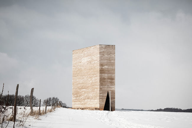 Shortlisted: Tim Van De Velde - Exterior. Project: Bruder Klaus Kapelle (GERMANY) by Peter Zumthor. Image courtesy of 2013 Arcaid Images Architectural Photography Awards.