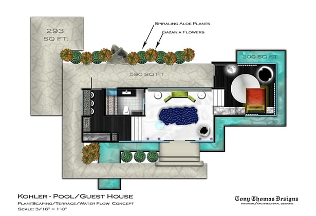 KOHLER GUEST/POOL HOUSE - FULL HOUSE PLAN