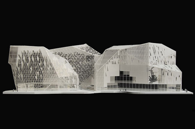 Model of Cristal Riviera entry by Périphériques Architectes, a/LTA architectes, and Hamonic&Masson. Image courtesy of a/LTA.