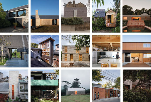 The 2022 AR House awards shortlist. Photographers (from left to right, top to bottom): Fionn McCann, Trevor Mein, Ståle Eriksen, Bill Abranowicz, Salva López, Rungkit Charoenwat, Tomoyuki Kusunose, Rafael Gamo, Kochi Architect's Studio, Sogo Aud, Anh Chuo