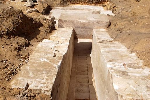 Entry to the 3,700 year old pyramid. Image: EPA