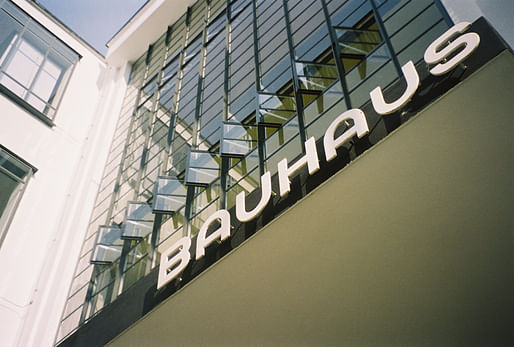 Back to school: the Herbert Bayer designed typography of the Bauhaus Dessau. Image via Wikipedia.