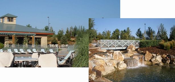 Bridge across existing water feature
