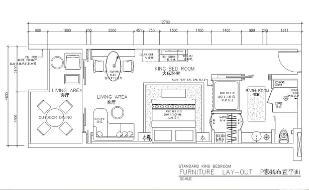 Standard King guest room plan