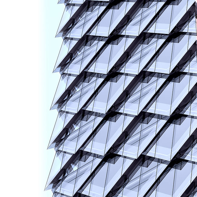 Tower 1 facade close-up (Image: Adrian Smith + Gordon Gill Architecture)