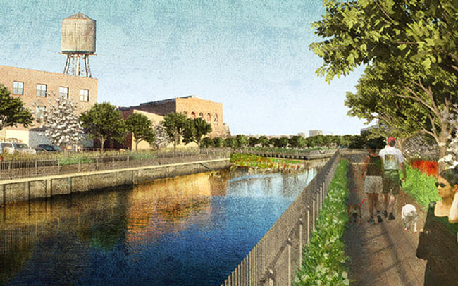 Gowanus Canal Sponge Park. Image via DLANDstudio​