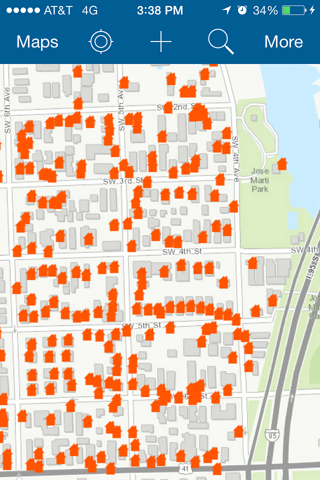 Small sample of the larger 24 block site documented with ArcGis