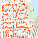 Small sample of the larger 24 block site documented with ArcGis