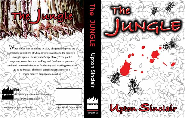 This piece is a book cover for the novel 'The Jungle'.