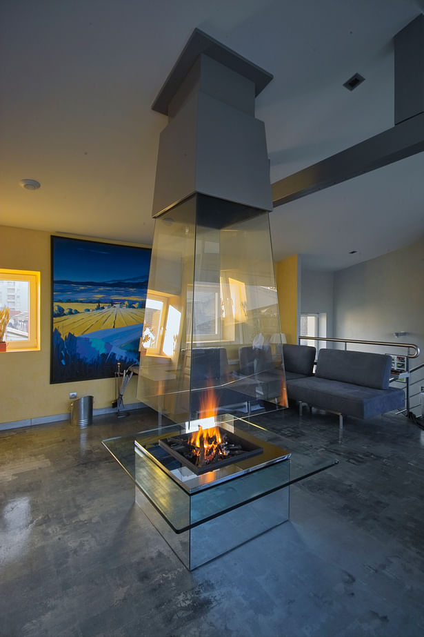 Bloch Design suspended glass fireplace 6