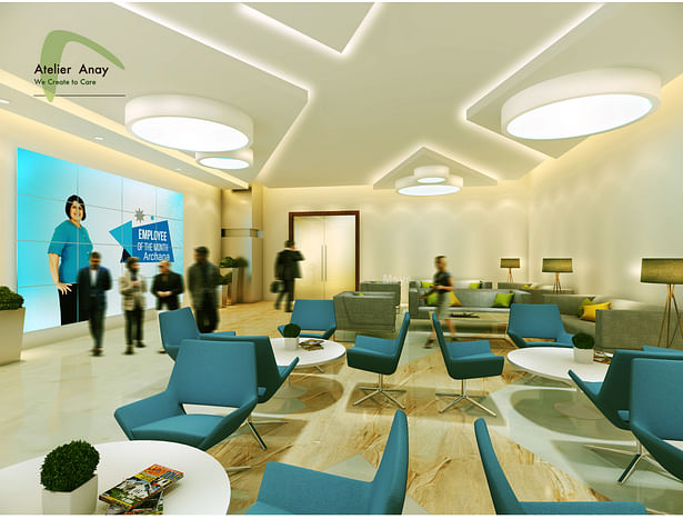 The entry lounge acts as the 'decompression' zone for the employees. A space that is created for gaming and fun.