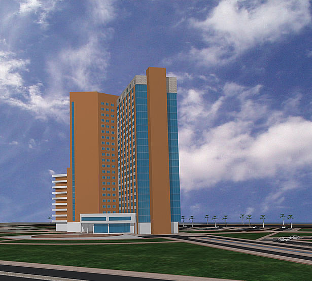 School final project five stars hotel 3d view