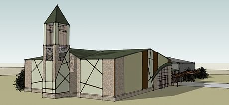 working on 3D model of Joplin, MO church sanctuary rebuild