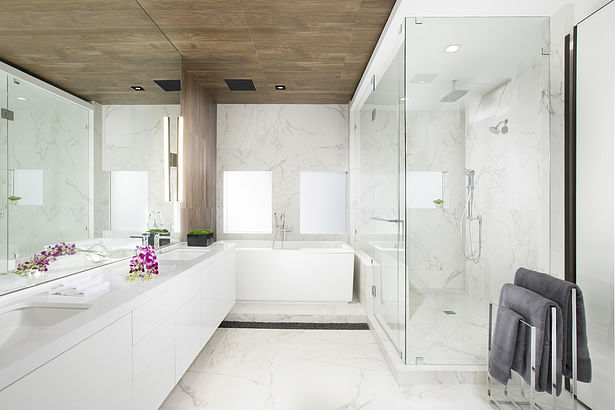 Master bathroom - Residential Interior Design Project in Aventura, Florida 
