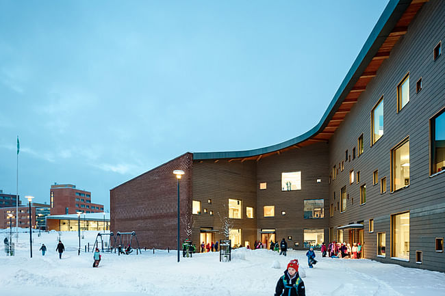 Completed last fall in Espoo, Finland: Saunalahti comprehensive school by VERSTAS Architects; Photo: Tuomas Uusheimo