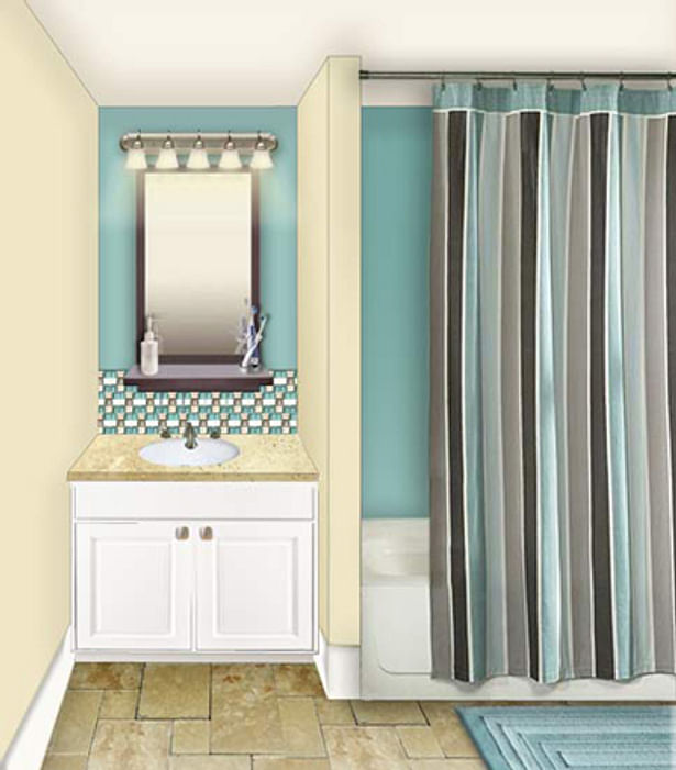 Model Bathroom: Revit Architecture, Adobe Photoshop.