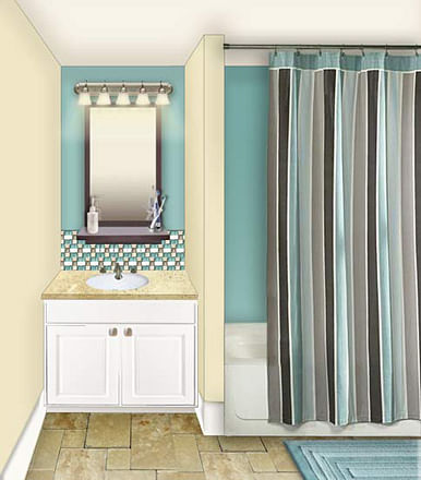 Model Bathroom: Revit Architecture, Adobe Photoshop.