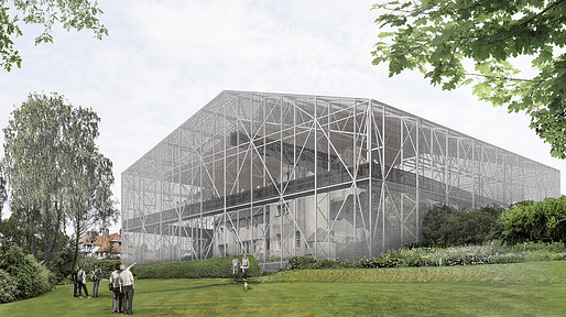 Protective shield for The Hill House designed by Carmody Groarke located in Helensburgh, Scotland. Photo: National Trust for Scotland/Twitter. 