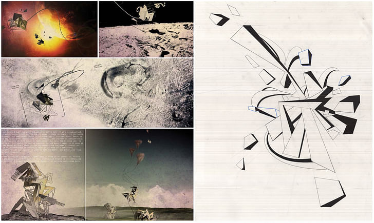 Spacejunk – Digital Collage, Lead on Vellum. Image courtesy of Jim Bogle.