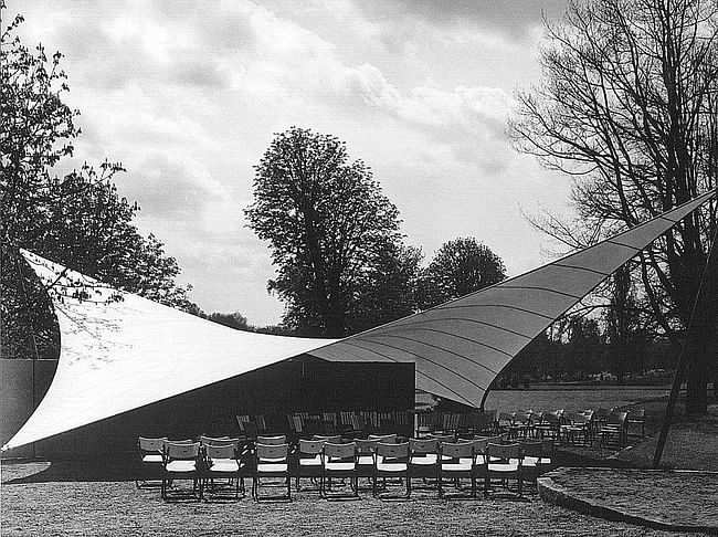 Music Pavilion at the Federal Garden Exhibition, 1955, Kassel, Germany. Photo © Atelier Frei Otto Warmbronn