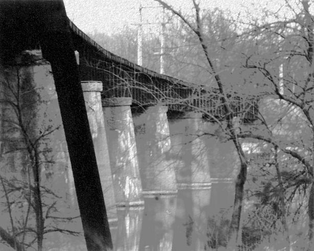 B&W Photo RR Bridge over Huron River