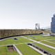 Financial and Sales Center in Linz, Austria by DFA | Dietmar Feichtinger Architectes; Park Design by landscape designer H.Y.L 