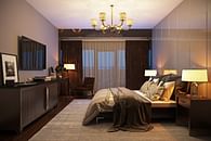 Master bedroom: 3D architectural rendering