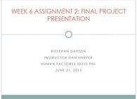 Final Project Document for Human Factors